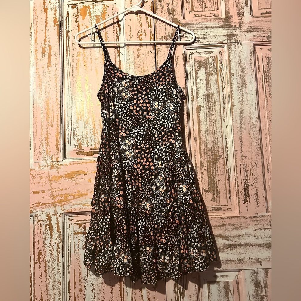 Wild Fable Black and Pink floral Midi Dress